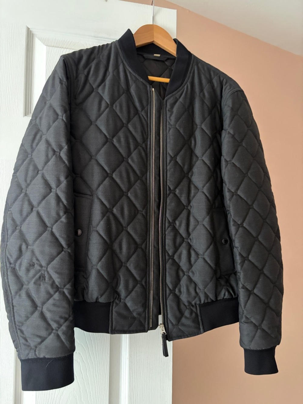 Burberry Quilted Black Bomber Jacket